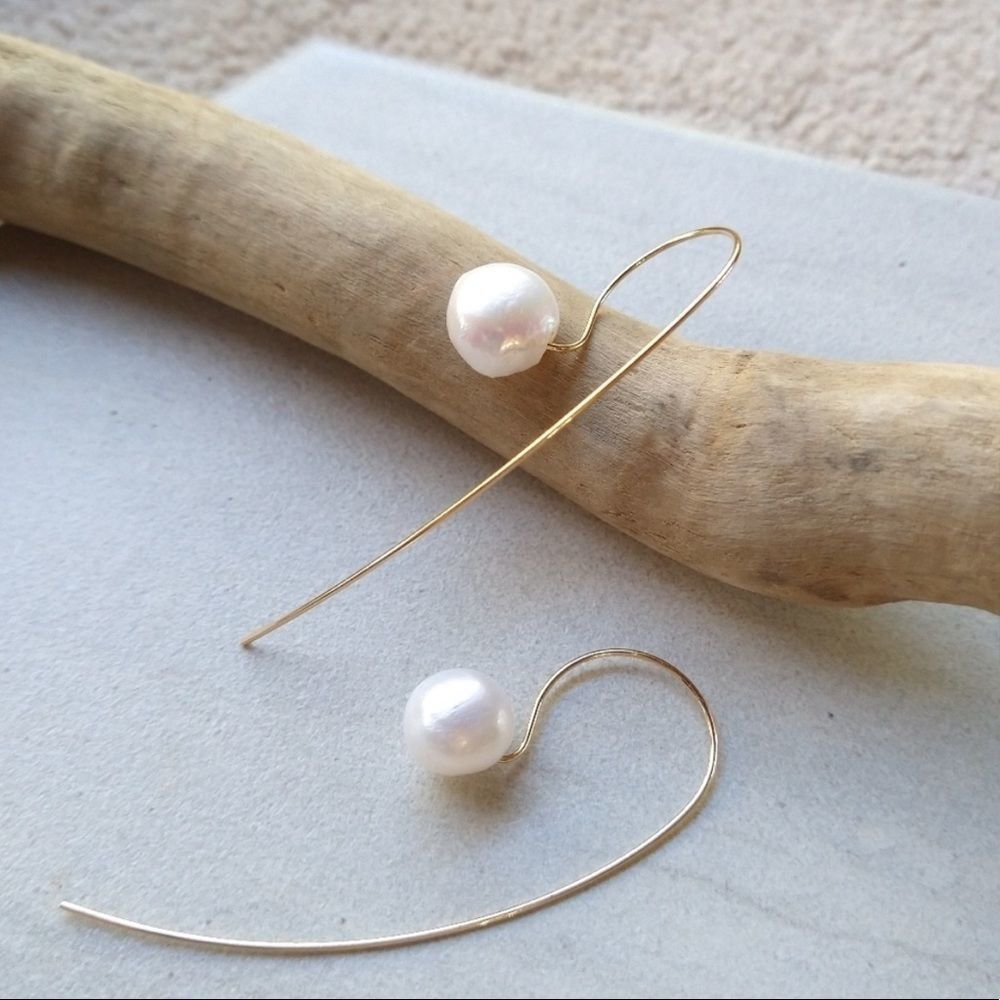 Baroque Pearl Threader Earrings